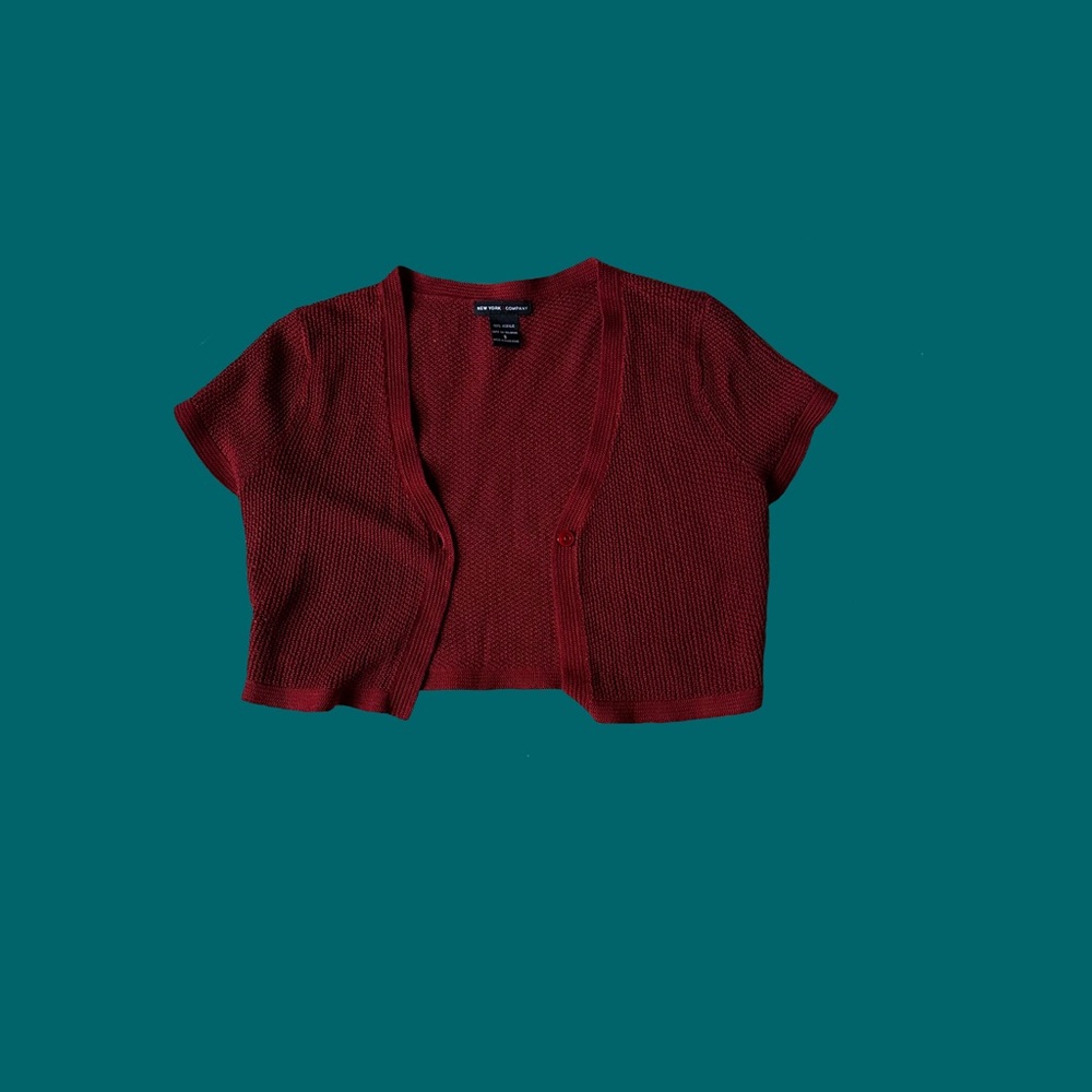 New York & Company Red Knit Top